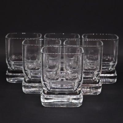 6 original Berentzen Shot Gläser [4cl] eckig Konturschrift Schnaps Topzustand