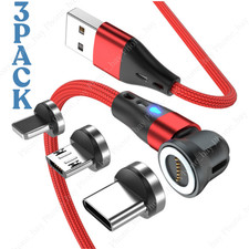 540 Rotate Magnetic Phone Charger Charging Cable For Micro USB/Type C/i-Phone