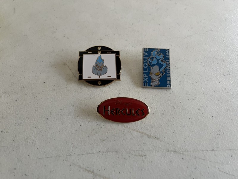 Disney DLR Set of 3 Hercules Pins Limited release Hades Hercules Logo