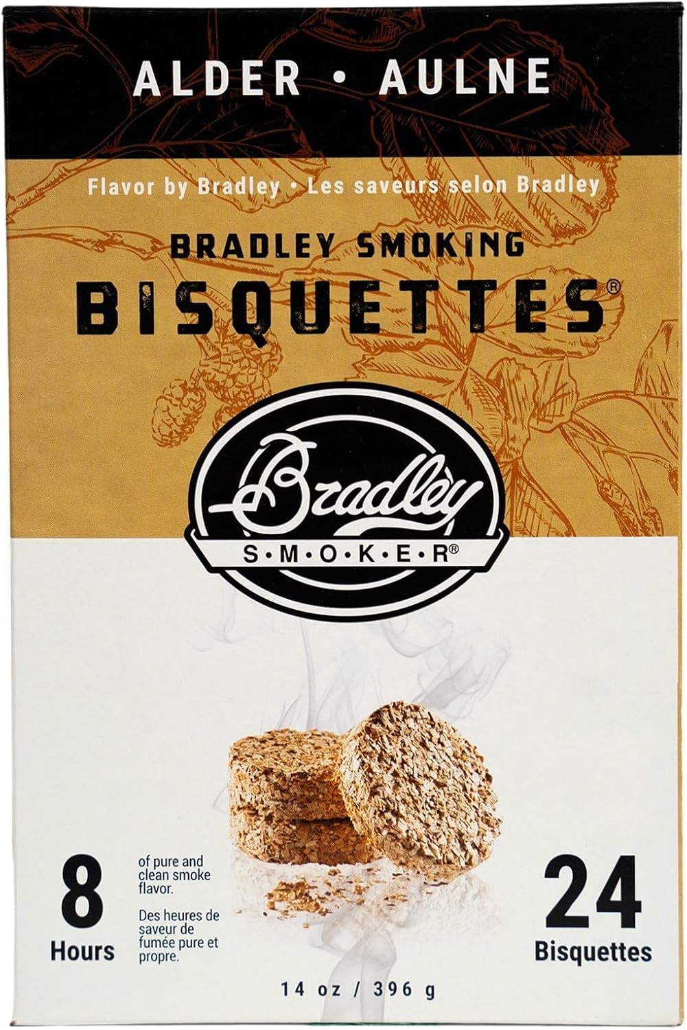 Bradley Smoker Alder Wood Bisquettes for Grilling & BBQ, 24 