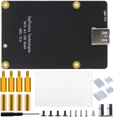 X862 V2.0 M.2 NGFF SATA SSD Erweiterungsplatine für Raspberry Pi 4 USB 3.1 2280