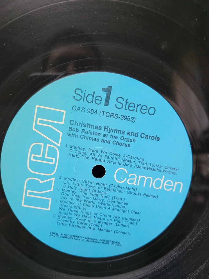 Vintage Bob Ralston Christmas Hymns & Carols Vinyl LP RCA Camden CAS-994 Holiday - Image 3 of 4
