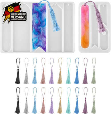 Resin Lesezeichen Form Set für DIY personalisierte Buchmarks mit Quasten