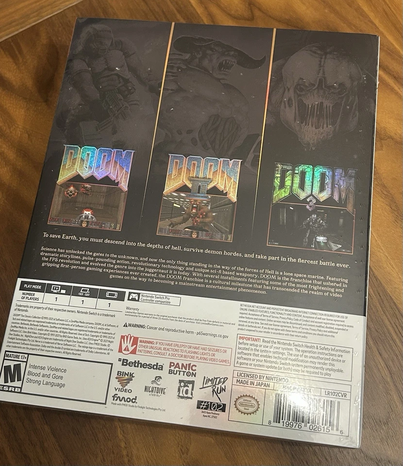 Doom The Classics Collection специальное издание Nintendo Switch в заводской упаковке - Изображение 2 из 2