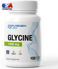 Puregen Labs Glycine 1000Mg [High Potency] 100 Vegetarian Capsules, Promotes He