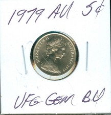 1979 AUSTRALIA 5 CENTS PERFECT GEM BU     3.99 CENTS SHIPPING AUSTRALIA .