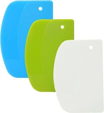 3 Pieces Food Dough Scraper, Plastic Multi - Purpose Kitchen Pastry Cutting Tool