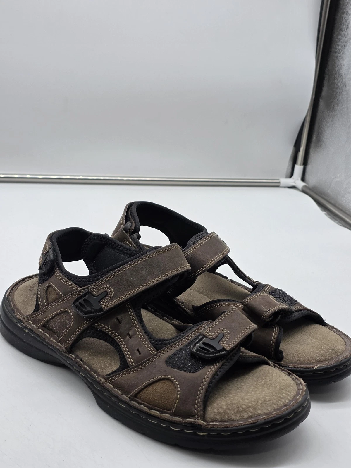 Björndal Navigator Sandals Shoes Mens Size 11 Brown Leather Hook Loop Comfort