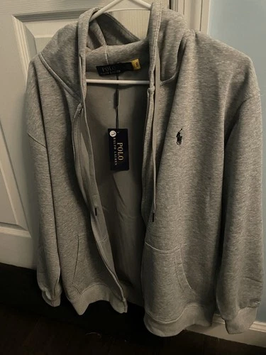 Polo Ralph Lauren Men's Gray Full Zip Hoodie Size Large - product listing photo