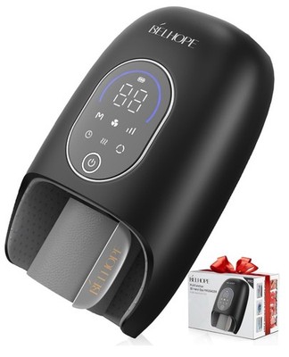Belhope 3D Hand Massager With 9 Modes for Hot/Cold/Compression Therapy (Black).