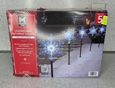 Members Mark Snowflake Pathway Lights Set of 5 Outdoor LED Holiday Yard Stakes