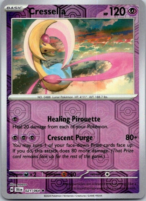 CRESSELIA 021/064 RARE SHROUDED FABLE POKEMON HOLO NEAR MINT