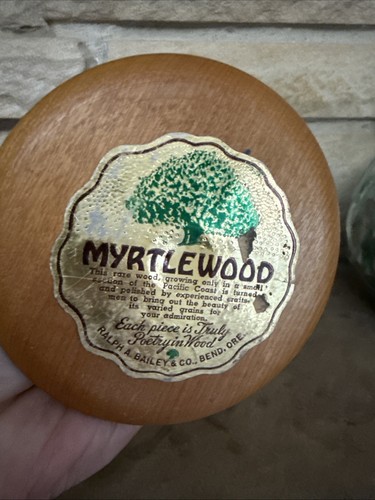 Vtg Oregon Myrtle Wood Candlesticks Pair MCM Style Candle Holders 2pc - Picture 5 of 5