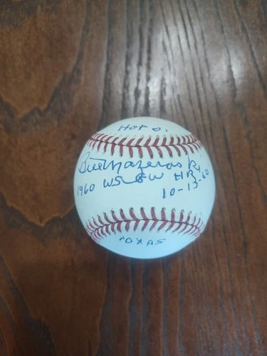 Bill Mazeroski Signed Baseball With 4 Inscriptions JSA