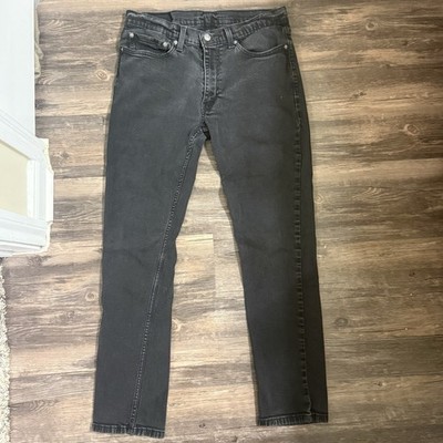 Levi's 511 Jeans Men s 31x29 (34x32) Slim Fit Straight Leg Black Dark Wash Denim