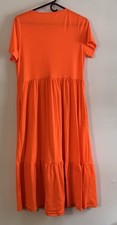Women's Orange Maxi Dress Size Small Side Pockets
