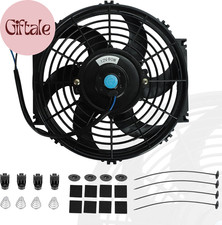 10" Inch Slim Fan Push Pull Electric Radiator Cooling Fans 12V Mount Kit Unversa