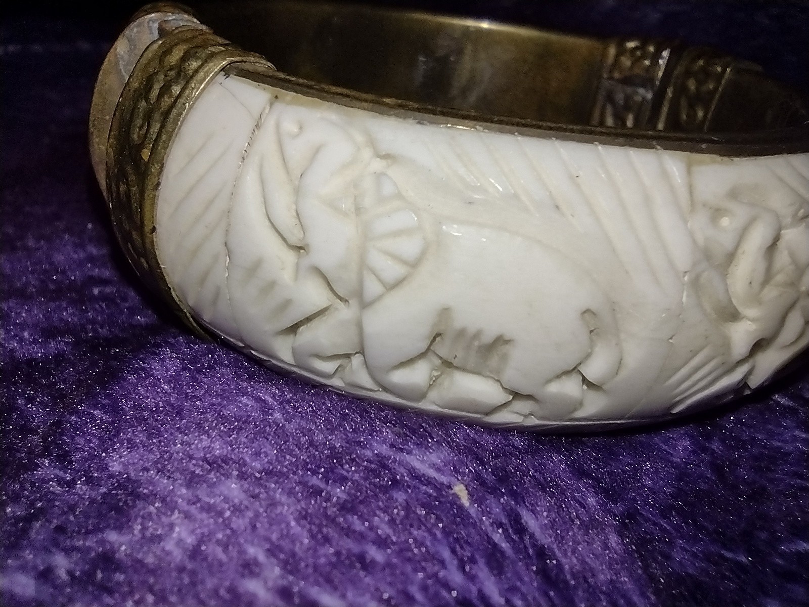 Vintage Cuff Pull Pin Hinged Bangle Bracelet  Han… - image 3