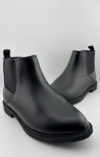 Cat  Jack Kids' Brandy Chelsea Ankle Boots Black Size 1 Side Zip Faux Leather 