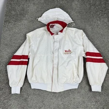Vintage Winston Racing Team Swingster Jacket Mens XL White Hooded Made USA 90s