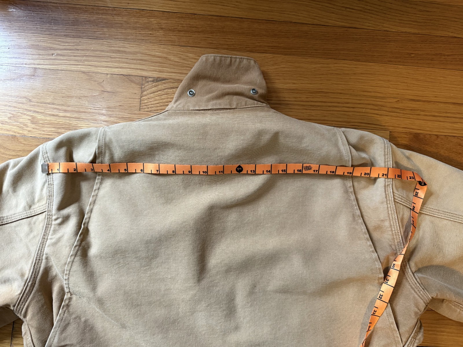 Vintage Carhartt Detroit Jacket 44 COLT Tan Duck Canvas Blanket Lined Distressed image 9