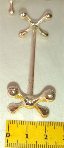 poggia posate / sushi chopstick stand 70s italy silver plate elica 4 pezzi - Foto 6 di 6