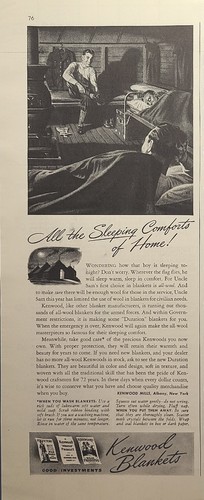 Kenwood Blankets Barracks Tents Pot Belly Stove Soldiers Vintage Print Ad 1942 - Picture 2 of 3
