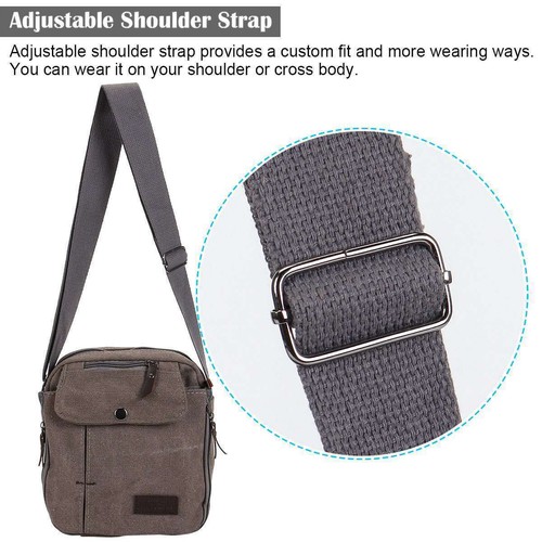Men's Canvas Cross-body Pouch Handbag Cell Phone Purse Wallet Shoulder Bag Case - Picture 8 of 14