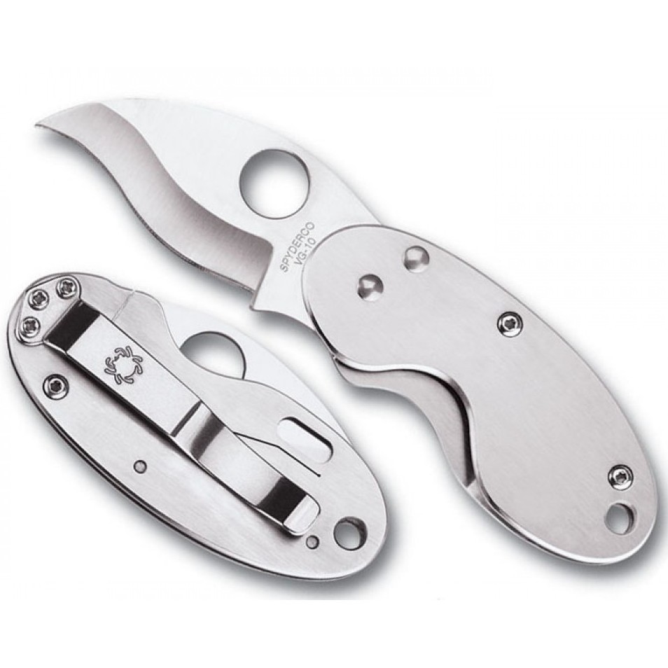 Spyderco Cricket Stainless Handle Plain Edge Steel: VG-10