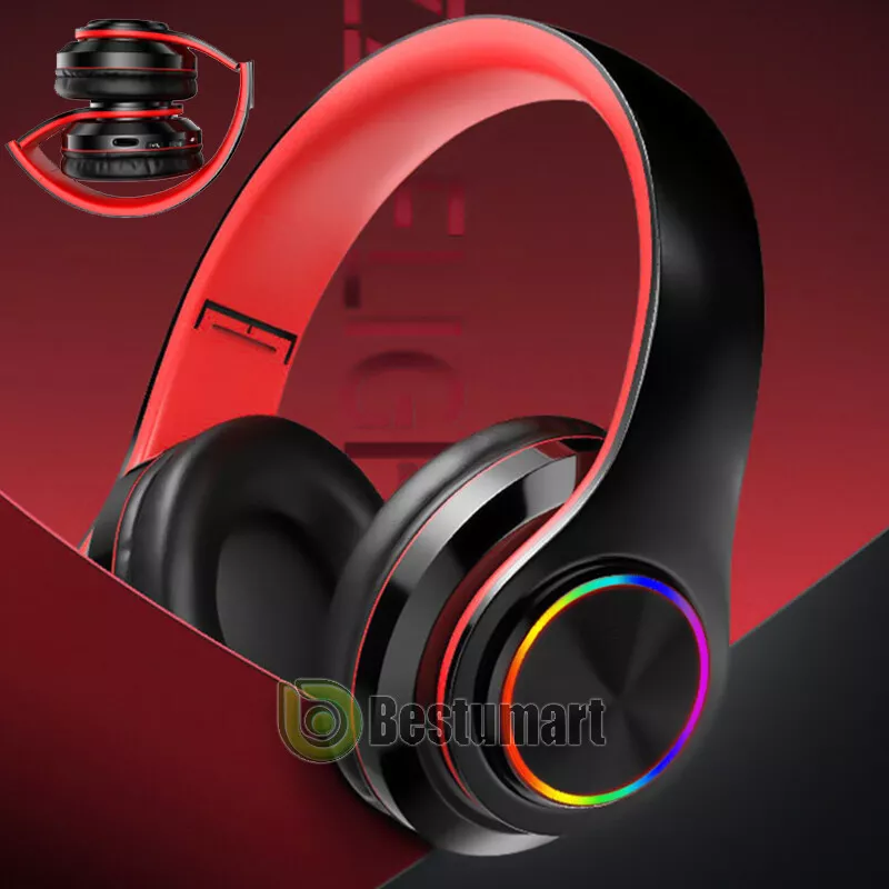 Audifonos Bluetooth LED inalambricos Auriculares Para TV Juegos PC Gamer  Gaming