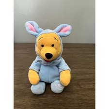 Vintage 1999 Disney Store Winnie the Pooh Easter Bunny Plush Blue Suit 8 inch