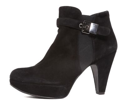 Stuart Weitzman The Subside Suede Bootie Shoes  Black Women Sz 9.5