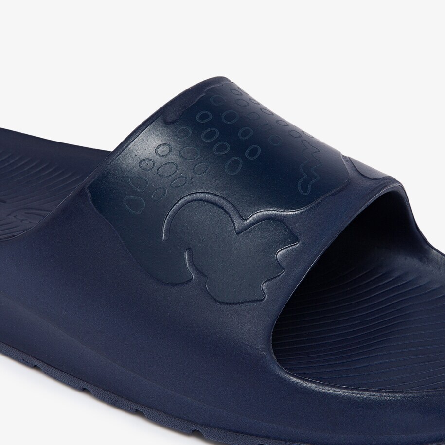 Mens Lacoste Slides Sandals Lacoste Croco 2.0 Navy Blue  display picture 1