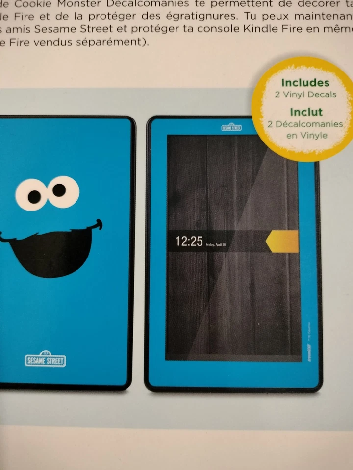 (DD) NEW Sealed Sesame Street's Cookie Monster Decal Set For Kindle/ Kindle Fire - Image 4 of 4