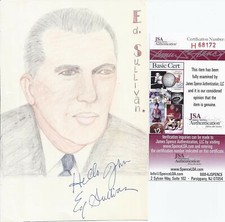 Ed Sullivan Signed Original Artwork photo - JSA