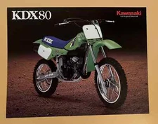 1986 Kawasaki KDX80-C3 Double-sided brochure-literature