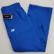 New Balance Men's Fleece Lined Relaxed Sweatpants Size L Blue Elastic Waist Gym