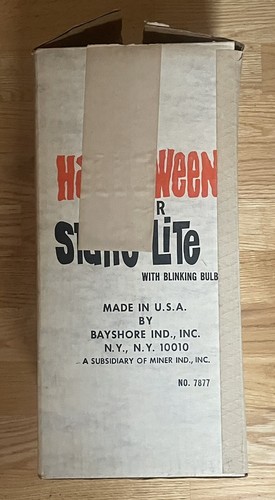 Vintage Bayshore Halloween Light Pumpkin Blow Mold Original Box Very Rare READ - Picture 4 of 22