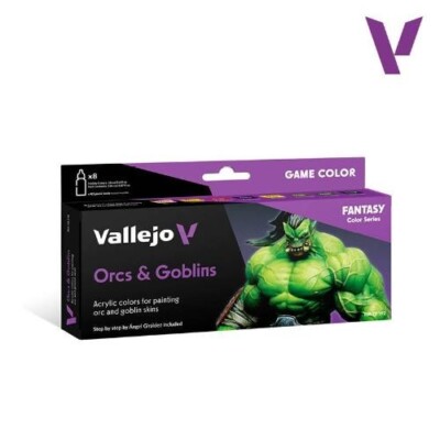VALLEJO ORCS & GOBLINS GAME COLOUR - 8 COLOUR SET New