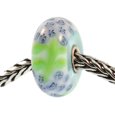 Authentic Trollbeads Glass 61376 Blue Flax :1 RETIRED