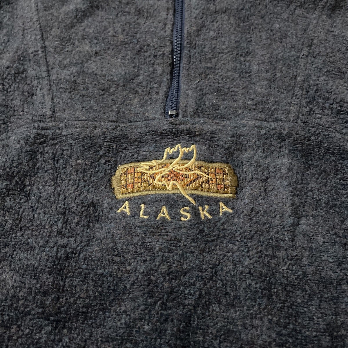 トップス 90's GEAR ALASKA wide sweat ZAFUL Fleece Lined ALASKA Graphic Quarter Zip 90s Sweatshirt