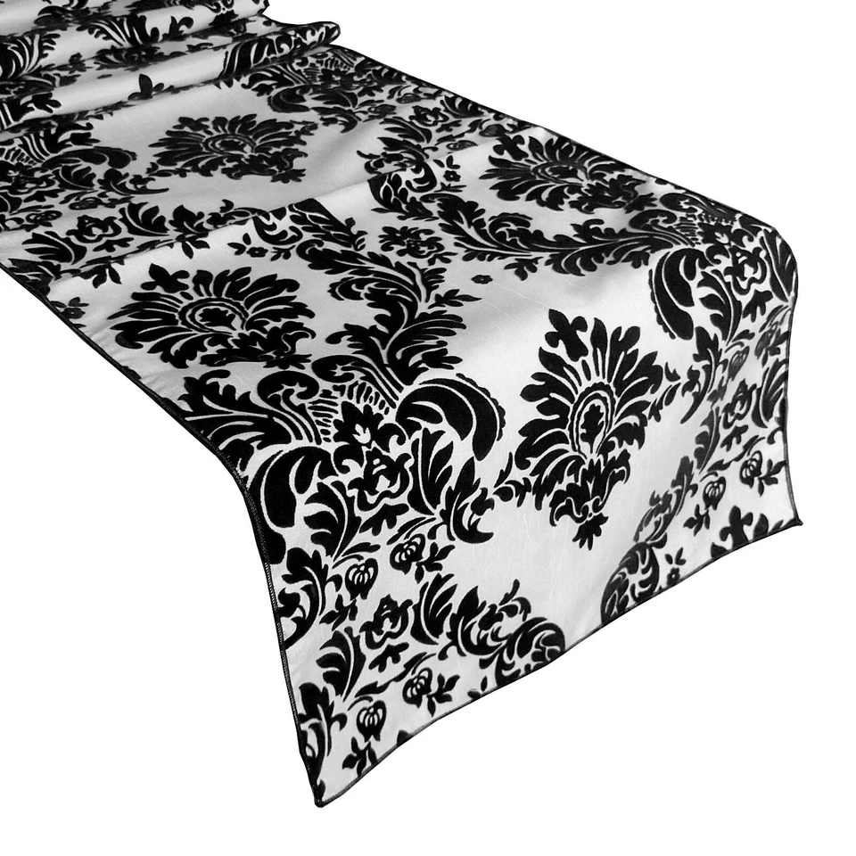 ZEN CREATIVE DESIGNS Damask Table Runner Gothic Elegant Birthday Wedding Event Venue Table Decor