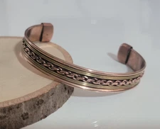 Pure Copper Bracelet Solid Copper Arthritis Pain Relief Cuff Bangle Copper Chain
