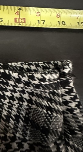 East 5th Black White Plaid Houndstooth Satin Lined Long Crepe Maxi Skirt - Picture 6 of 7