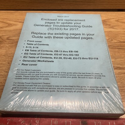 #ad #ad 2017 Honda Generator Troubleshooting Guide TO103 New Sealed $24.99