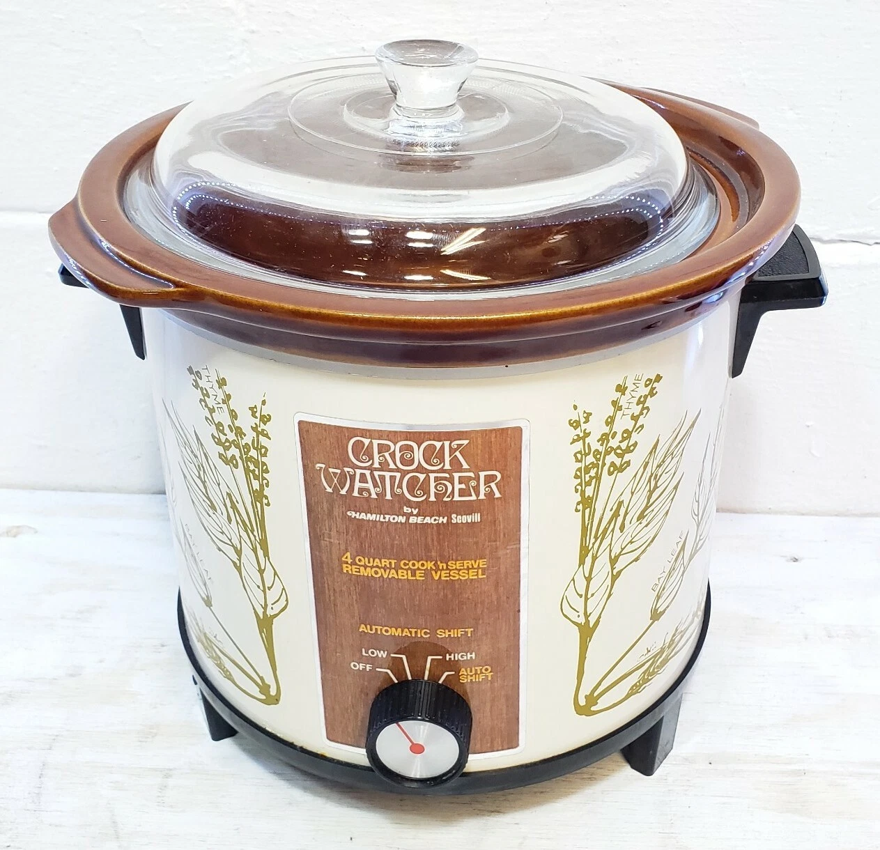 VINTAGE Hamilton Beach Scovill 4 Qt Crock Watcher Slow Cooker Works Great VTG