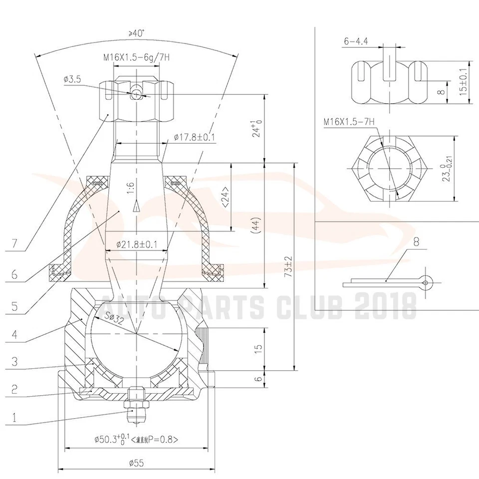 8Pcs Suspension Ball Joint Tie Rod End Kit for 1973-1974 Chevrolet C10 Pickup Foto 2 de 4