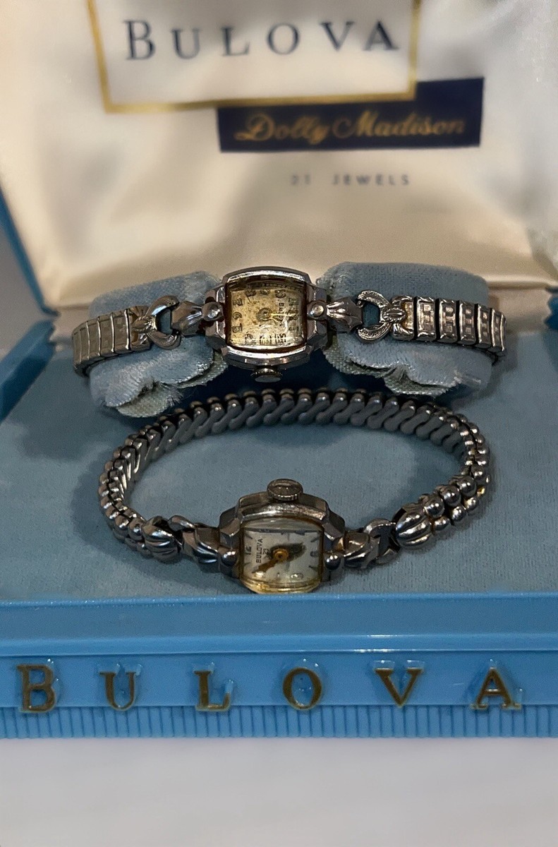Vintage Bulova 23 10kt Rolled Gold Plate Watch Set L3 Works
