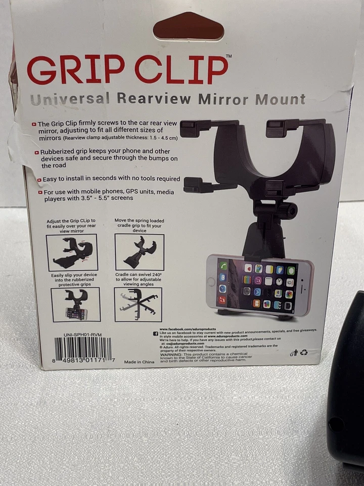 Grip Clip Rearview Mirror Car Mount - Image 4 of 4