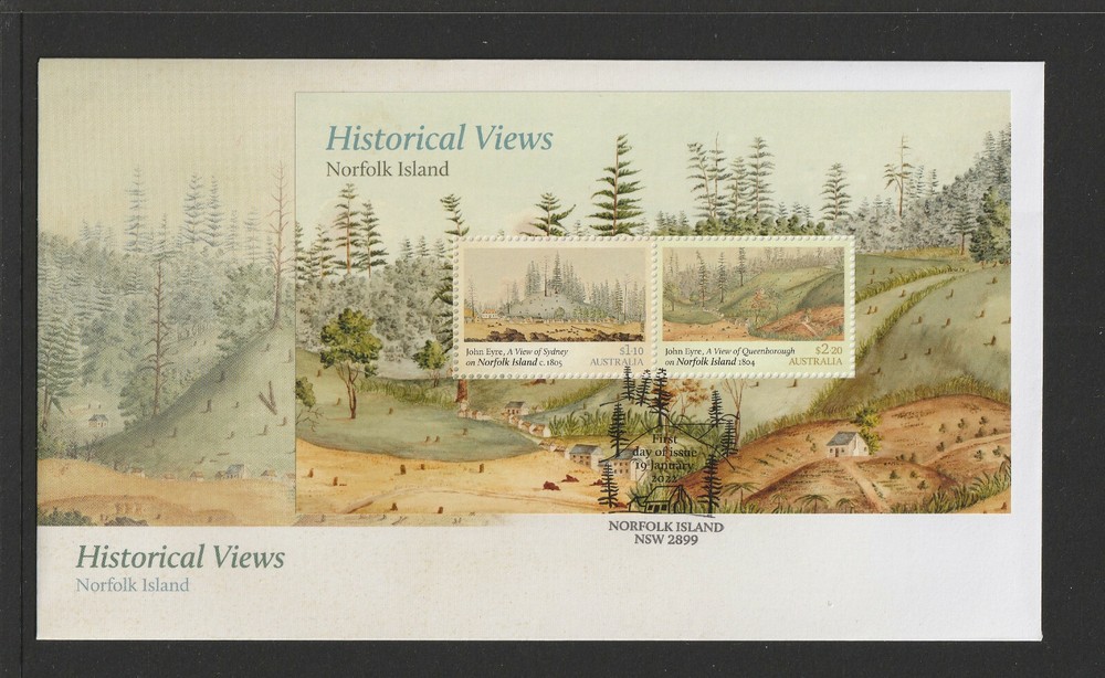 Norfolk Island 2022 : Historical Views - First Day Cover with Minisheet. As New